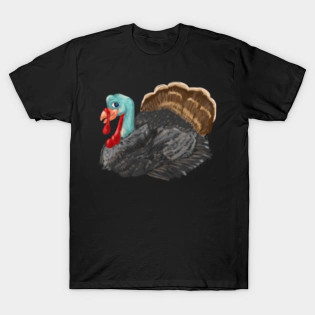 Gobbles the Turkey - Digital Illustration T-Shirt by BrittaniRose